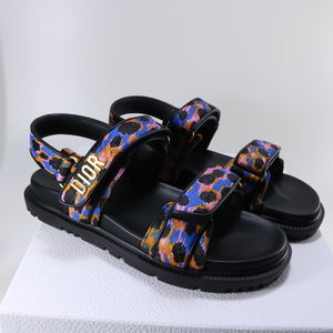 Christian Dior 39 Dioract Act Mizza Orange Pink Velcro Dad footbed Sandals E637